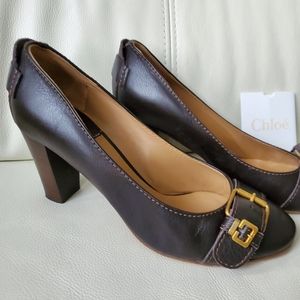 Chloé brown with buckle heels